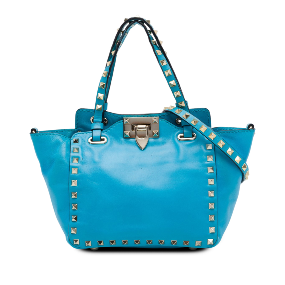 Pre-Loved Valentino Mini Leather Rockstud Trapeze Satchel